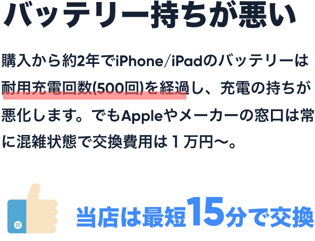 バッテリー持ちが悪いのテキスト画像